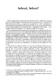 Sefarad, Sefarad  / Mónica Líberman | Biblioteca Virtual Miguel de Cervantes
