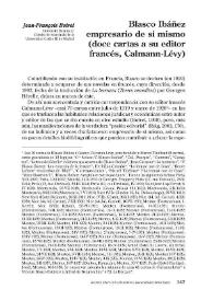 Blasco Ibáñez empresario de sí mismo (doce cartas a su editor francés, Calmann-Lévy)  / Jean-François Botrel | Biblioteca Virtual Miguel de Cervantes