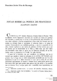 Notas sobre la poesía de Francisco Alemán Sainz / Francisco Javier Díez de Revenga  | Biblioteca Virtual Miguel de Cervantes