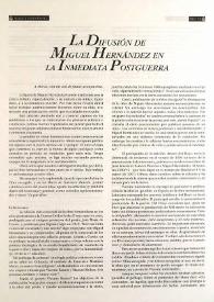 La difusión de Miguel Hernández en la inmediata postguerra / Aitor L. Larrabide
 | Biblioteca Virtual Miguel de Cervantes