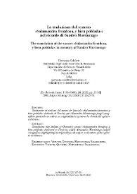 La traduzione del sonetto "Salamandra frondosa, y bien poblada": nel ricordo di Sandro Martinengo   / Giovanna Calabrò | Biblioteca Virtual Miguel de Cervantes