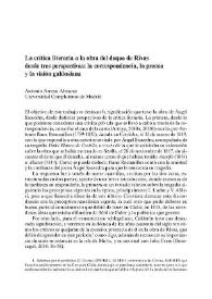 La crítica literaria a la obra del duque de Rivas desde tres perspectivas: la correspondencia, la prensa y la visión galdosiana  / Antonio Arroyo Almaraz | Biblioteca Virtual Miguel de Cervantes