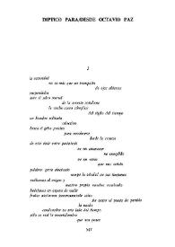 Díptico para-desde Octavio Paz    / Sabas Martín | Biblioteca Virtual Miguel de Cervantes