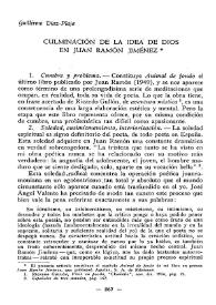Culminación de la idea de Dios en Juan Ramón Jiménez / Guillermo Díaz-Plaja | Biblioteca Virtual Miguel de Cervantes