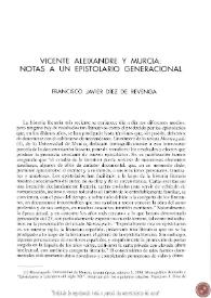 Vicente Aleixandre y Murcia: notas a un epistolario generacional / Francisco Javier Díez de Revenga | Biblioteca Virtual Miguel de Cervantes