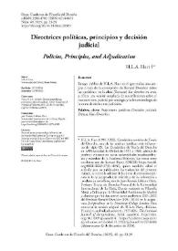 Directrices políticas, principios y decisión judicial  / H.L.A. Hart ; traducción de Juan Ramón Liébana Ortiz | Biblioteca Virtual Miguel de Cervantes