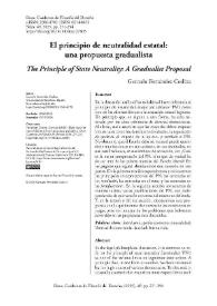 El principio de neutralidad estatal: una propuesta gradualista  / Gonzalo Fernández Codina | Biblioteca Virtual Miguel de Cervantes