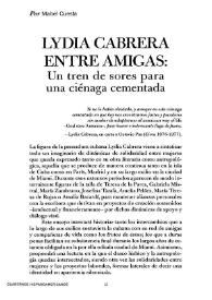 Lydia Cabrera entre amigas: un tren de sores para ciénaga cementada / por Mabel Cuesta | Biblioteca Virtual Miguel de Cervantes