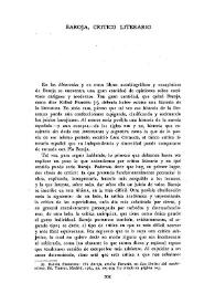 Baroja, crítico literario    / José María Vaz de Soto   | Biblioteca Virtual Miguel de Cervantes