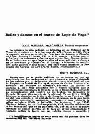 Bailes y danzas en el teatro de Lope de Vega / José Castro Escudero | Biblioteca Virtual Miguel de Cervantes