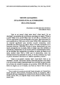 Vicente Aleixandre: de la poesía pura al surrealismo (En la órbita francesa) / Francisco Javier Díez de Revenga | Biblioteca Virtual Miguel de Cervantes