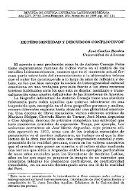 Heterogeneidad y discursos conflictivos / José Carlos Rovira | Biblioteca Virtual Miguel de Cervantes