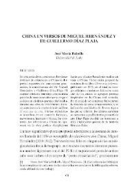 China en versos de Miguel Hernández y de Guillermo Díaz-Plaja / José María Balcells | Biblioteca Virtual Miguel de Cervantes