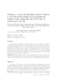 Prácticas y  teorías de descubrir paisajes: Viajeras y cultivadoras del estudio de la geografía en España, desde finales del siglo XIX hasta el primer tercio del XX  / Ana I. Simón Alegre y Arancha Sanz Álvarez | Biblioteca Virtual Miguel de Cervantes