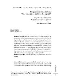 Respuestas a comentarios a "Una concepción hartiana del deporte"   / José Luis Pérez Triviño | Biblioteca Virtual Miguel de Cervantes