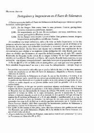 Portogaleses y bregancianos en el Fuero de Salamanca / Manuel Alvar | Biblioteca Virtual Miguel de Cervantes