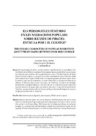 Els personatges femenins en les narracions populars sobre ràtzies de pirates: entre la por i el coratge  / Caterina Valriu Llinàs | Biblioteca Virtual Miguel de Cervantes